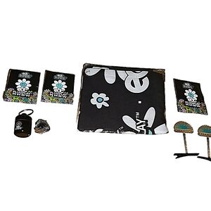 NWT EDC Rave Accessories. Bandana, pins, sprouts, ear plugs and holder PLUR RNBW